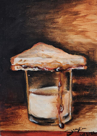 PBJ &amp; Milk | Acrylic on Canvas Panel