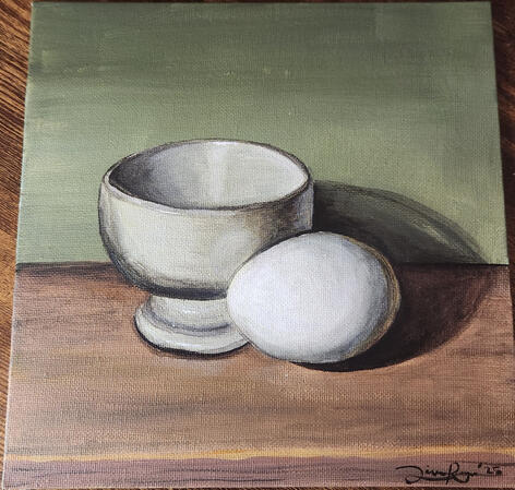 Eggcup & Egg | Acrylic on Canvas Panel